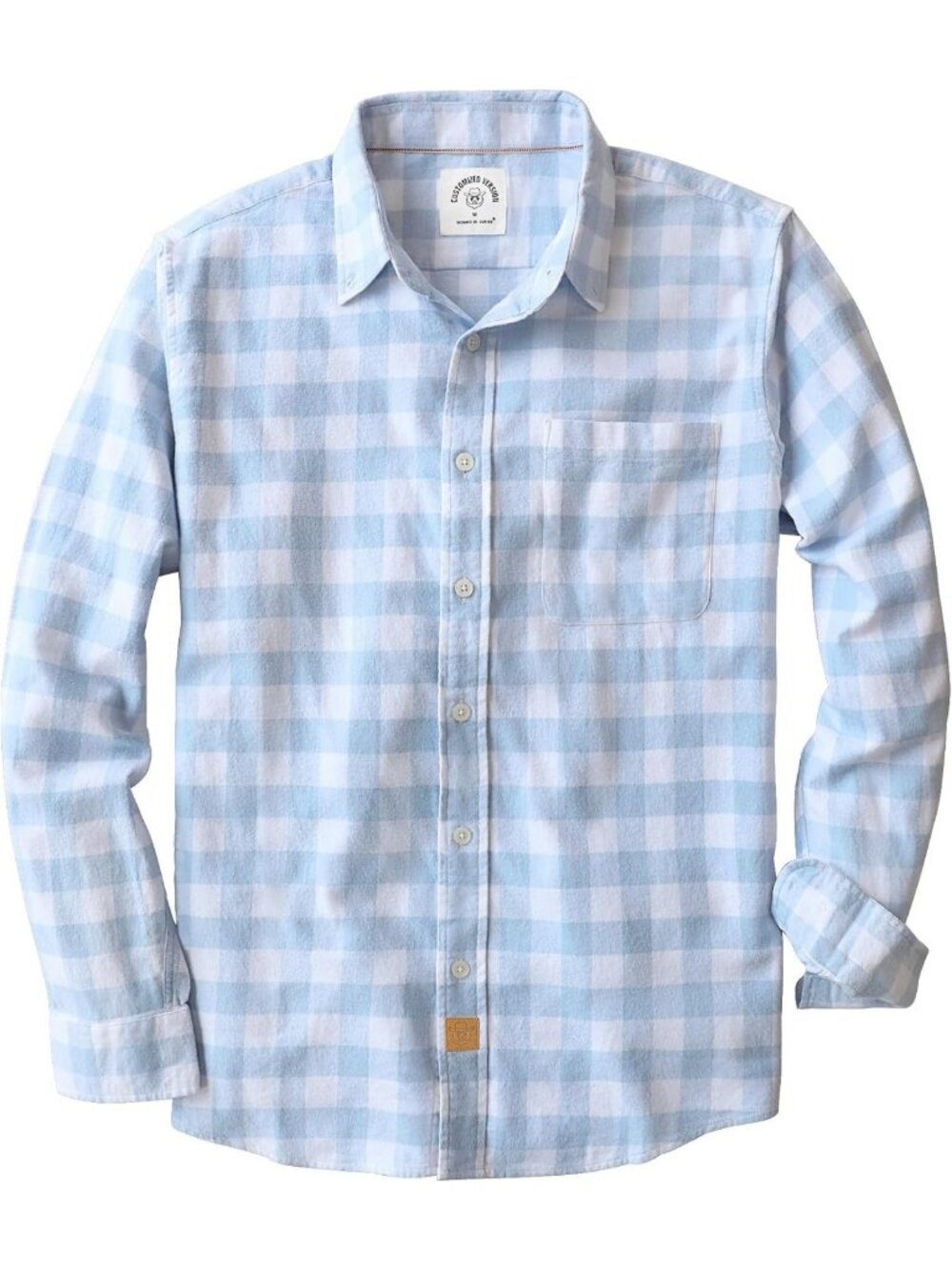 Men's Casual Long Sleeve Flannel Shirt - Soft Cotton Button Down Top, 6 oz